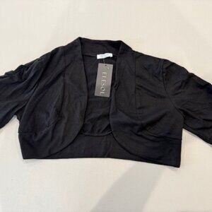 NWT Short Sleeve Black Shrug/Bolero - Women's M